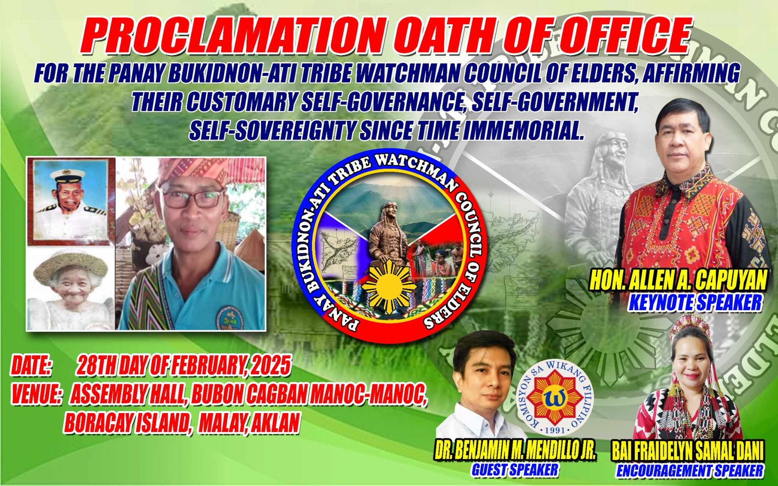 You are currently viewing Proclamation Oath of Office for the Panay Bukidnon-Ati Tribe Watchman Council of Elders , Affirming their Customary Self-Governanve, Self-Government, Self-Sovereignty since time Immemorial